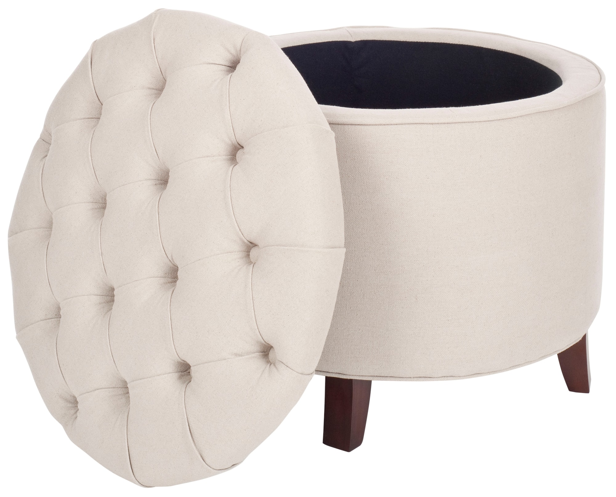 Amiela Tufted Ottoman in Beige